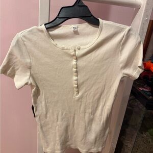 Button-Up Ribbed T-Shirt Uniqlo